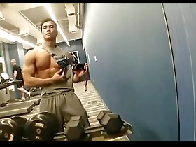Straight Asian man masturbates and ejaculates.