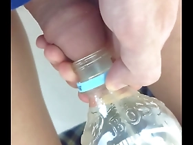 Solo boy enjoys urinating in the amusement park in this gay video.