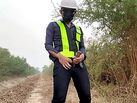 Thai engineers big cock cumshot in homemade gay video