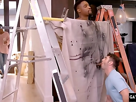 Interracial gay sissy gets big black cock