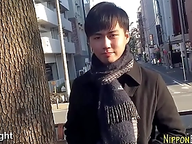Japanese boy’s genitalia erection and ejaculation while taking a bath.