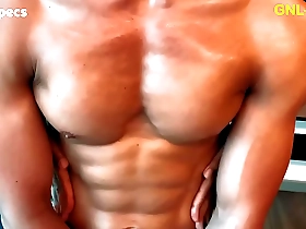 Fitness Asian man gets nipple teasing and edging with worship