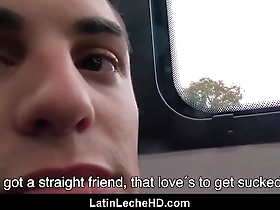 Straight guy’s first time with a Latino on a train in this POV video