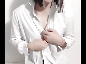 Cross-dressing Japanese sissy femboy in porn video