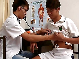 Twink doctor examines his patient with pleasure.