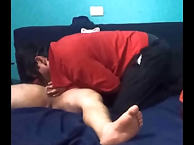 Helping my straight friend with a handjob