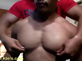 Asian muscle men enjoy nipple play and edging.