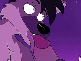 Anal sex with a furry wolf on the beach in a gay hentai video