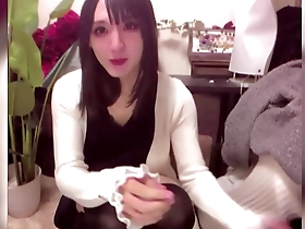 Beautiful Chika, Japanese ladyboy, solo play.