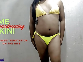 Indian shemale in lime bikini, homemade big tits and ass video - Part 1
