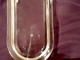 Gay Asian gets multiple loads on his glass plate