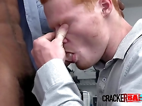 Redhead gay man gets rough and deep penetration during the audition in the office