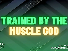 Muscle worship in a findom setting with an audio story.