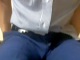 After coming home from work I often pleasure myself while playing with my nipples in a suit.