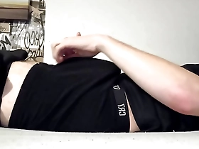 German gay teen masturbates in Adidas sweatpants