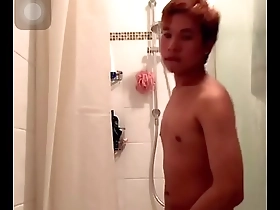 Asian guy has a big cock and gives a shower show.