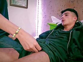 Skinny gay gives an incredible oil massage with a happy ending to his friend Andres ZP.