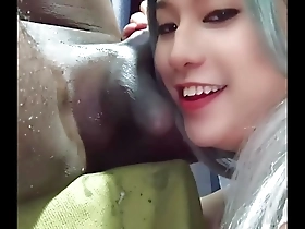 Asian sissy gets dominated by black cock and big dick