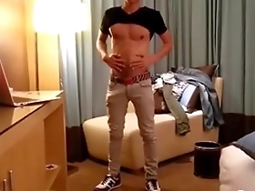 Young athletic man with a great body and a large penis.
