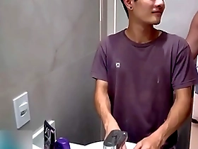 Gay sex with an Asian twink and a Brazilian hunk.