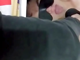 Asian slave serves his master by licking his feet