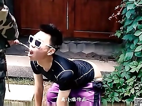 Young Asian boy enjoys rough gay sex outdoors