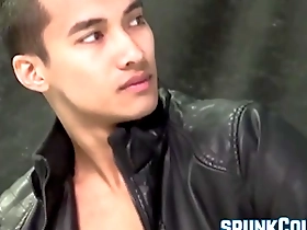Asian jock Ken Ott pleasuring himself with a Fleshlite toy.