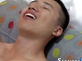 Straight twink gets anal pleasure and jerks off hard