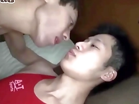 Gay teen Japanese twink at a club party