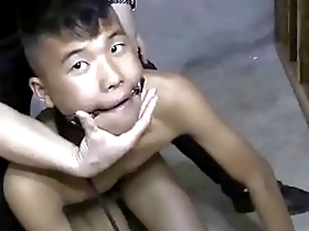 Straight gay BDSM slave scenes with an Asian teen