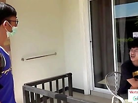 Muscular hunk gives Vietnamese twink rim job and anal sex at the resort