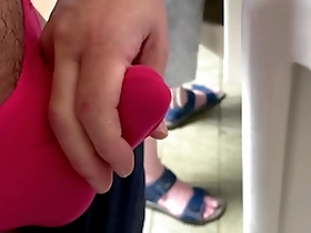Public toilet pleasure with a big load ending