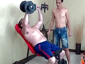 Mikes tight ass gets hammered by his gym buddy after a good workout.