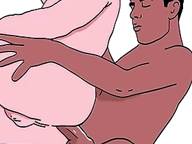 Stepson with a big dick fucking his stepfather in an animated gay porn.