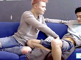 Logan and Oliver in hardcore twinks scene with rough anal sex and a facial finish.