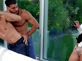 Bisexual men engage in threesome with mature woman