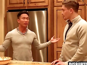Straight actor goes wild with Asian gay celebrities in barebacking scene.