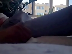 Small Chinese boy with a big cock gives a handjob