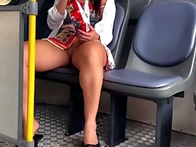 Young step-sis flaunts it all on the bus ride