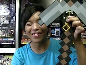 Young Japanese gay guy shows off his body.
