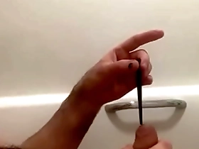 Masturbating with a penis rod for improved erections