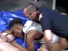 Young Asian and Black cops in gay porn movie