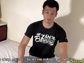 Hairy asian guy jerking